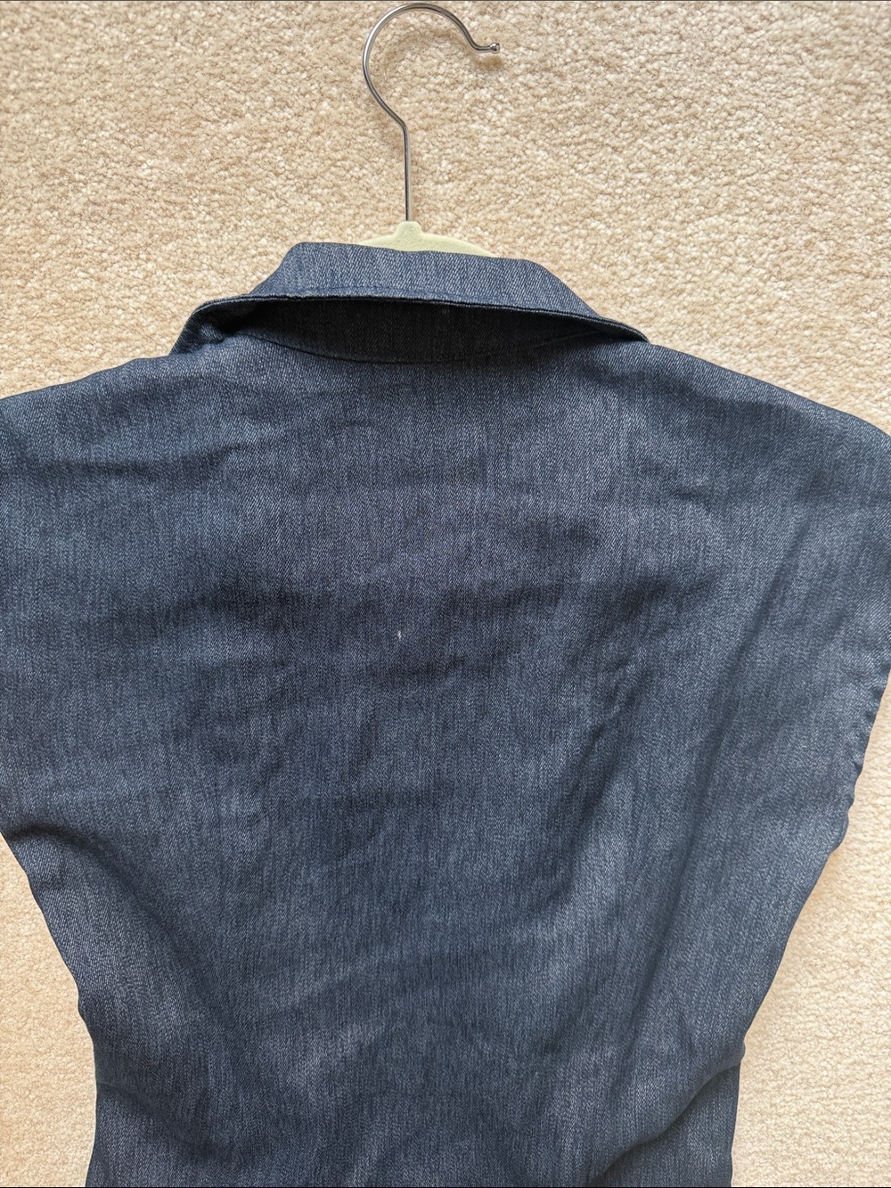 OGL Navy Sleeveless Midi Dress with Tie Waist-tiny discolorations - Picture 5 of 8